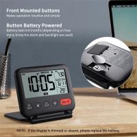 Reloj De Alarma Digital NOKLEAD Para Viaje Pequeño Con Pantalla LCD Luz Alba Fecha Temperatura Sono 12/24H Fin De Semana Para Dormitorio Y Oficina - details 3