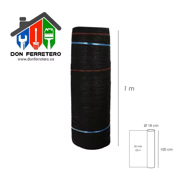 SATURNIA MALLA SOMBREO NEGRO ROLLO 50 METROS - 1