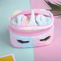 Women Girls Kids Fluffy Faux Fur Unicorn Makeup Bag Small Cosmetic Organizer Plush Travel Storage Bags Toiletry Kit Case - details 2