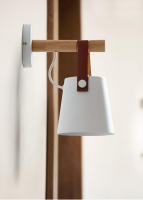 Lámpara De Pared LED Moderna En Madera Y Metal Para Dormitorio Y Sala De Estar E27 110-240V Negra Y Blanca Instalación En Pared - details 8