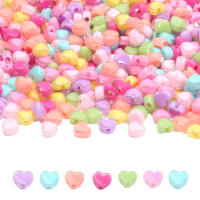 50Pcs Bolas De Acrílico Corazón Multicolor 7x8mm Para Creación De Joyas Pulseras Y Aretes Accesorios DIY Espaciadores Pequeños - details 4