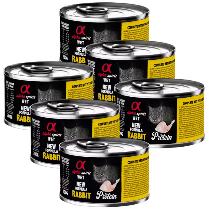 Alpha Spirit Comida Húmeda para Gato en Lata Sabor Conejo – Natural, Completa y Sin Cereales - 1
