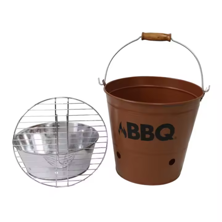 Barbacoa Barril Grill Barbacoa portátil Jardín Picnic Grill Naranja/Azul - 1