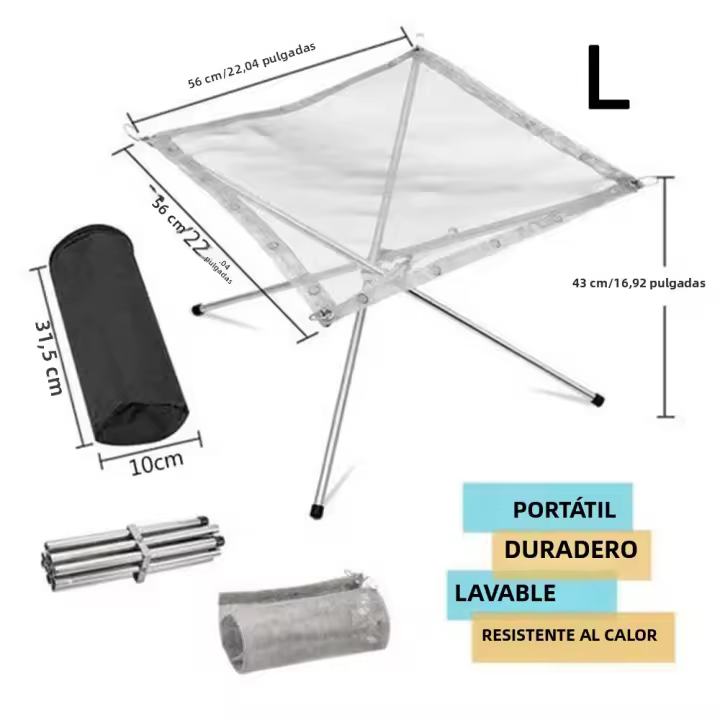 Estante De Fuego Plegable De Acero Inoxidable Para Camping Al Aire Libre BBQ Bonfire En Jardín Y Patio Marco De Madera Para Campfire - 1