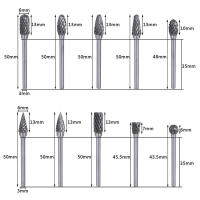 10 PCs Broca De Carburo De Tungsteno 1/8" Herramienta Rotativa De Burilado Doble Corte De Diamante Para Dremel Herramientas De Molienda Eléctrica Metalworking - details 3