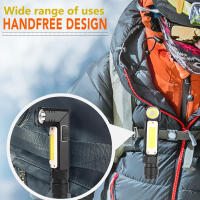 Linterna LED COB Portátil Recargable USB Con Luz Magnética 90° Para Camping Impermeable Con Fuente De Luz LED Y Modo STROBE - details 5