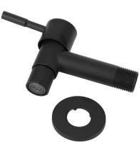 Grifo para piscina, grifo negro montado en la pared, grifo frío montado en la pared, grifo de ahorro de agua de acero inoxidable para baño, fregadero, balcón, cocina (negro) - details 0