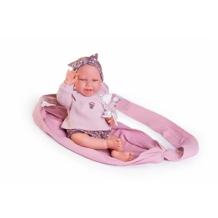 Muñecas Antonio Juan Recién Nacida Carla Con Fular Portabebé 42cm. - 1