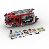 Juego De Construcción De Camión De Bomberos MOC City 1019 Piezas Torre De Rescate Lámpara Blocos De Brinquedos Para Niños Regalo Para Niño - details 4