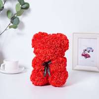 Oso De Rosas Eternas 25cm Regalo De San Valentín Oso Abrazador De Imitación De Rosa Regalo De Cumpleaños Decoración De Flores Artificiales - details 13