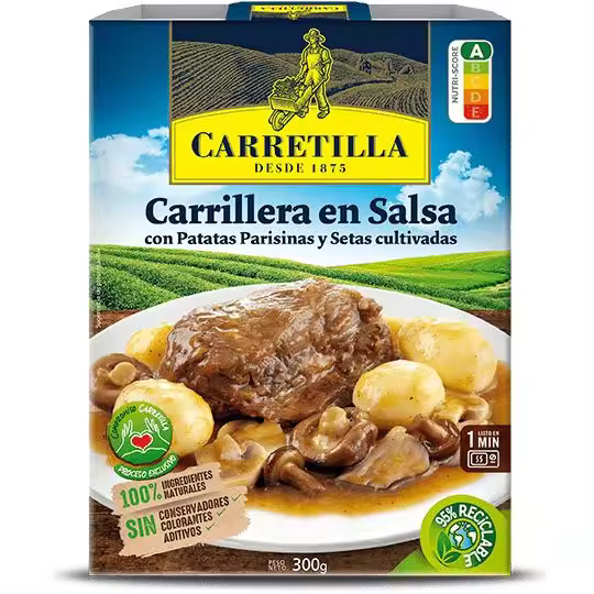 Carretilla Platos preparados, listos para consumir - Platos de Carne: Carrilleras con Patata, Solomillo y Patata, Magro con tomate, Albóndigas, Pollo con Champiñones - 5ud - 1