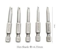Juego De 5 Piezas De Bits De Destornillador Magnético U-Electrico Tamaño 50mm Punta U4 U5 U6 U7 U8 S2 Acero Magnético Con Manija Hexagonal De 1/4 Pulgada - details 3