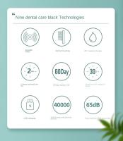 Cepillo De Dientes Eléctrico Inteligente Recargable Con 6 Cabezas De Repuesto USB Cepillo De Limpieza Y Blanqueamiento Sonic Para Adultos - details 1