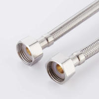 Conjunto De 2 Piezas De Tubo De Agua Flexible En Acero Inoxidable Para Baño Y Cocina Tapa De Agua Caliente Y Fría G 1/2 G 3/8 - details 2