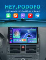 Podofo Radio de coche Android 2 Din para Mercedes-Benz C-class 2007 2008 2009 2010 Carplay 8+128GB AI Voice WIFI+4G DSP GPS Navegación Multimedia Reproductor de Video - details 0