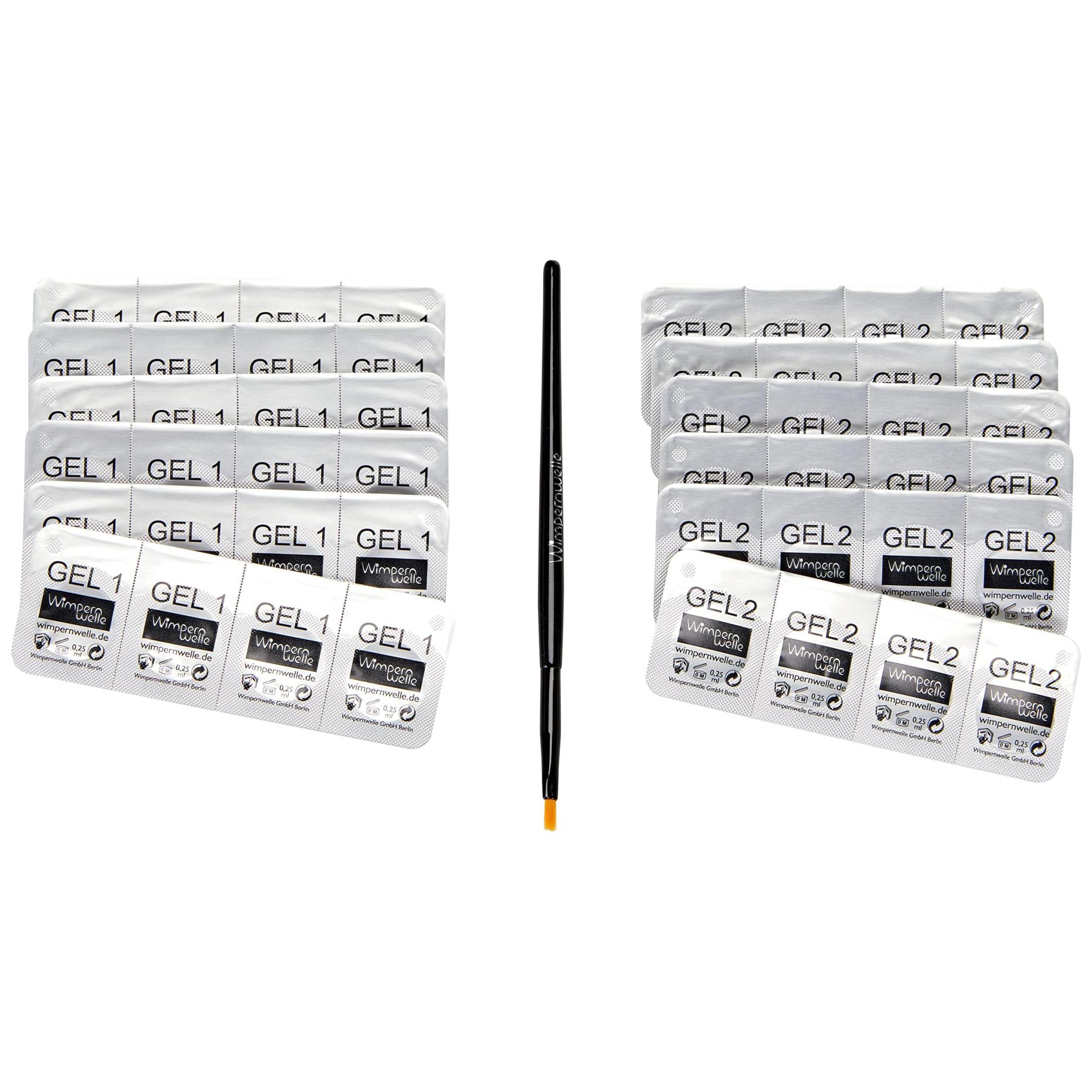 WIMPERWELLE - PACK Gel monodosis 24 Aplicacion de Gel 1 y Gel 2 El tratamiento de Lifting de pestañas, Lifting de pestañas en vez de rizador de pestañas!Un tratamiento de Lifting perdura de 6 a 8 semanas y le dará un aspecto increíble con un efecto WOW.!
