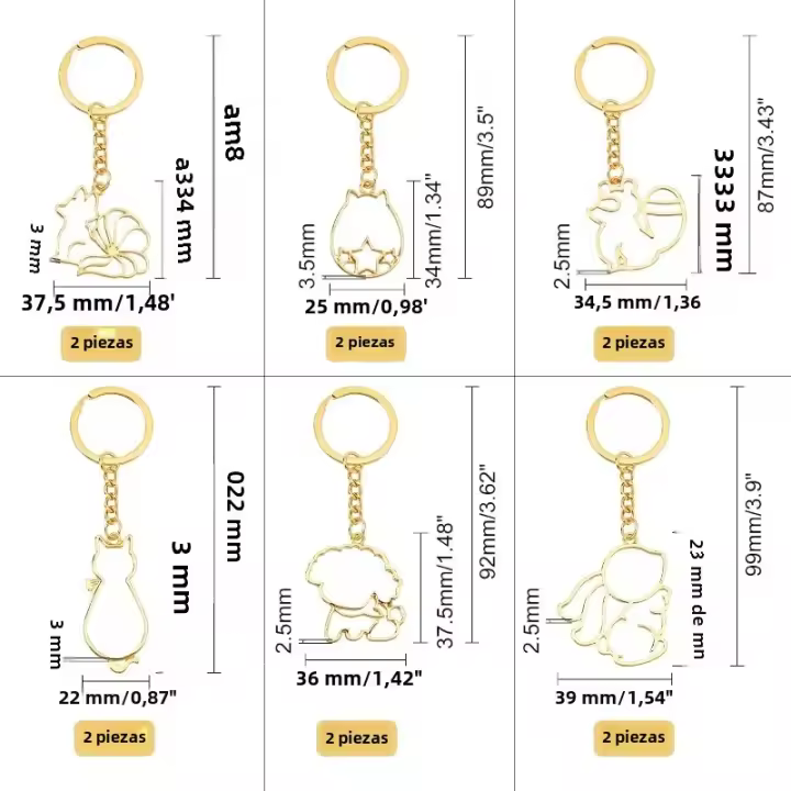 12Pcs Encantos De Animal Con Llavero Marco De Aleación Hueco De Resina Surtido De 6 Estilos Colores Duraderos - 1