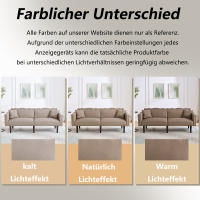 [Sofá Cama multifunctional 2 en 1] Sofá Doble, Sofá con función de chaise longue, Respaldo Doble regulable individualmente, Embellecedor metálico, Tejido de Algodón y Lino, Espuma de Alta densidad - details 3