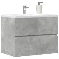 vidaXL Mueble de lavabo contrachapado 60x38,5x45 cm en color Roble ahumado/Blanco/Roble Sonoma y más | almacenamiento funcional diseño moderno para baño dormitorio sala - details 3