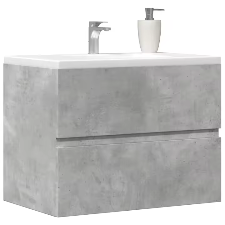 vidaXL Mueble de lavabo contrachapado 60x38,5x45 cm en color Roble ahumado/Blanco/Roble Sonoma y más | almacenamiento funcional diseño moderno para baño dormitorio sala - 1