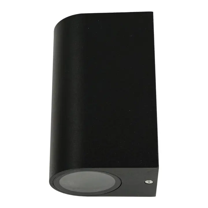 LED7 Aplique Exterior de Pared Negro redondo Compatible con bombilla GU10  / WAL-1580R-BK - 1