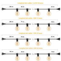 Luces De Cadena LED G40 Para Decoración Exterior Bombilla De Vidrio Amarillo 1.5W Dimmable Para Patio Fiesta Calle Jardín IP44 Impermeable - details 7