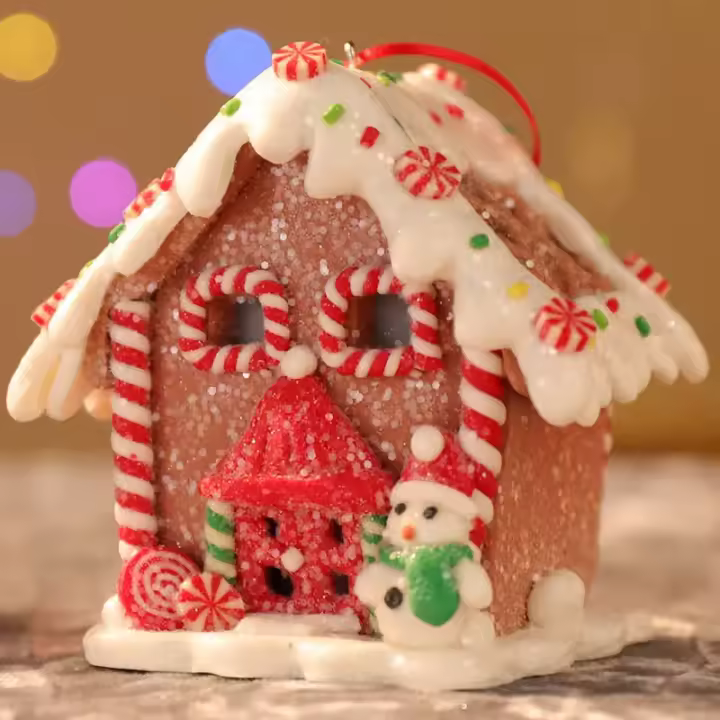 Luz LED Para Decoración De Navidad Casa De Galleta Adorno De Árbol De Navidad Y Año Nuevo Material De Silicona Tamaño Pequeño - 1