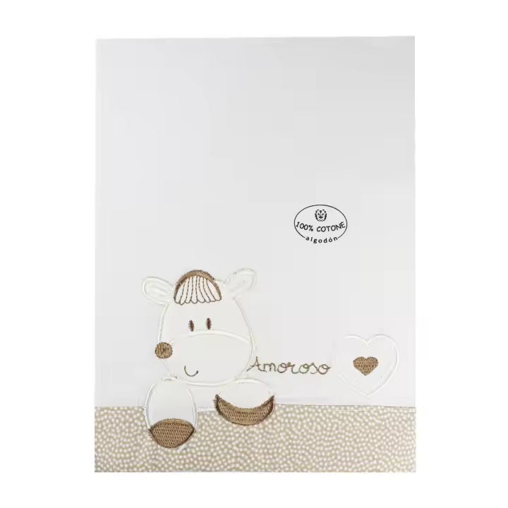 Juego De Sábanas para Cuna 60 x 120 cm, Bebe Primavera y Otoño Tipo 100% Algodón Extrasuave Fafricado en España-(Bajera+encimera+Funda Almohada Modelo de Luna y ‎Amoroso,Color de Beige,Rosa,Azul,Gris - 1