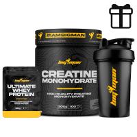 BIGMAN  PACK CREATINA MONOHIDRATO 300gr, 200 MESH + REGALOS  INCREMENTA RESISTENCIA  POTENCIA LOS EFECTOS DE LOS ENTRENAMIENTOS  CRECIMIENTO MUSCULAR - details 0