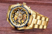 Reloj De Pulsera Deportivo De Lujo Para Hombre Forsining 2021 Acero Inoxidable Impermeable Con Caja Skeleton Movimiento Mecánico Transparente - details 8