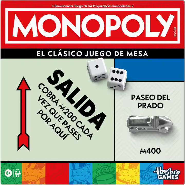 Monopoly Madrid Juego de Mesa clásico con Bandeja de Almacenamiento y peones Grandes - Versión en español (Hasbro G0009233) - 1