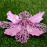 Poinsettia Artificial De Flores Plateado Dorado Rojo Para Decoración De Navidad Árbol De Navidad Regalos De Año Nuevo Decoración De Casa - details 8