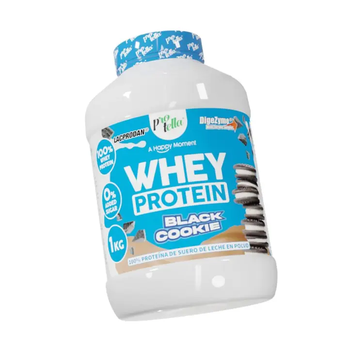 Protella - Whey Protein 1 kg - Proteína de suero de leche - Sabor Black Cookie - 1