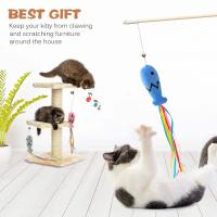 Juguete Interactivo Para Gatos Fashion Cat Wand Toy Palillo De Madera Natural Telescopio Elástico Para Gatos Internos Juguete De Moler Dientes - details 3