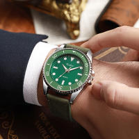 Reloj De Cuarzo Para Hombre Estilo Casual Y Moda Correa De Cuero PU Resistentes Al Agua Profunda Sin Empaque Aluminio Material De La Caja - details 6