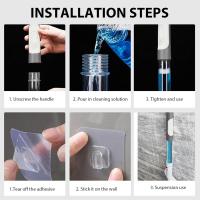 Cepillo de limpieza eléctrico giratorio de mango largo con 5 accesorios Cepillo de limpieza de baño Fregador eléctrico inalámbrico para duchas, lavabos y superficies (blanco) Limpiador de azulejos de baño - details 4