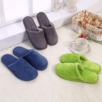 Zapatillas De Casa Para Mujer Invierno Cómodas Y Térmicas Plush Antideslizantes Corduroy Interior Suave Zapatos De Interior Unisex - details 6