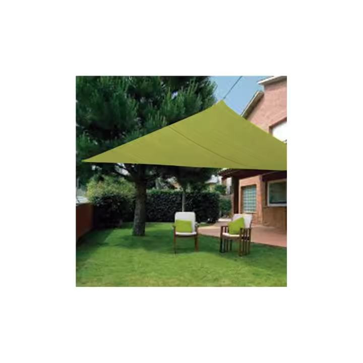 TOLDO VELA IMPERMEABLE 5x5x5 m  VERDE CLARO LISTA DE SUINPLAS DECORACIONES - 1