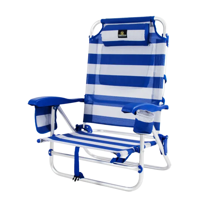 Silla CORAL 2108 (Marinera) - Silla de Playa Plegable con reposabrazos y 9 posiciones - CREVICOSTA QUALITY MARK MARCAS DE CALIDAD - 1
