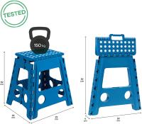 Taburete plegable multiusos infantil azul de varias medidas de altura: 27 cm, 32 cm y 39 cm Arregui, ideal para niños con asa para transportar, Modelos: TB-027-A TB-032-A TB-039-A - details 6