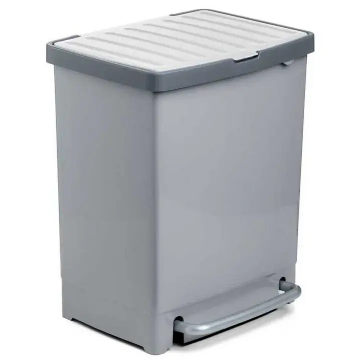 Tatay Papelera Con Pedal 25l Plateado - 1