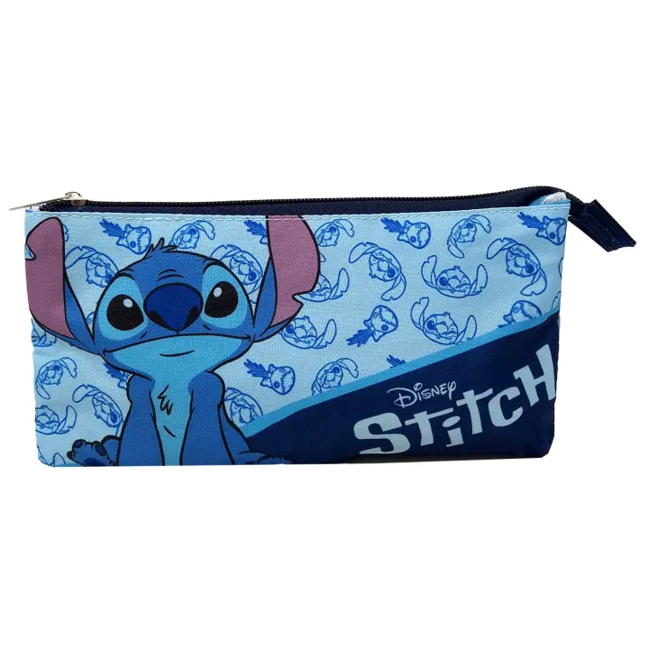 Estuche Stitch, Estuche Porta Todo Triple con Cremallera de Stitch Disney, Portatodo con 3 Cremalleras 22x12cm, Material Escolar Infantil para Niños y Niñas (ROTULADORES NO INCLUIDOS) - 1