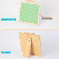 Tablero De Bloqueo De Crochet De Madera De Bambú Con Soporte Ajustable Reutilizable Para Cuadrados De Abuela - details 3