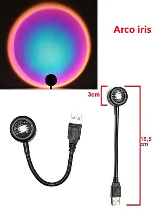 Luz De Ambiente LED Mini Recargable USB Luz Nocturna Fotografía De Instagram Escenario De Transmisión Luz De Puesta De Sol Portátil Pequeño - 1