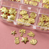 6Grillas De Lujo Para Uñas Con Encantos De Océano Con Delfín Y Estrella De Mar Diseño De Hawaii Figuras De Metal Dorado Accesorios De Arte De Manicura - details 7