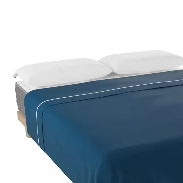 Nalui Sábana Encimera  Azul 100% Algodón 180 Hilos, Suave, Fresca, Transpirable, Lavable a 30ºC - 1