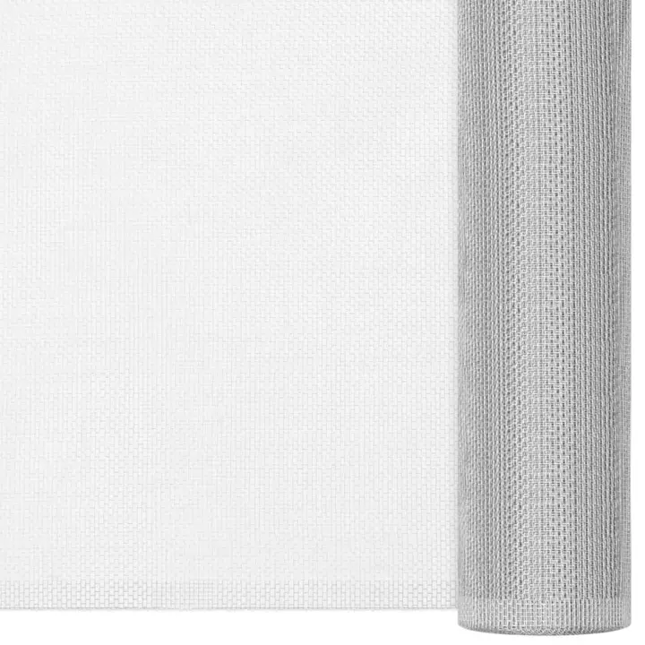 vidaXL Malla mosquitera de aluminio plateada 60x500 cm - 1