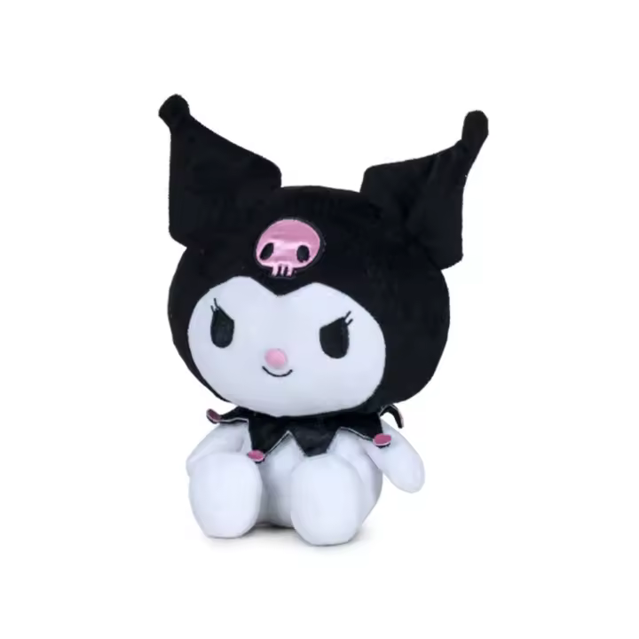 KUROMI PELUCHE SOFT 25CM HELLO KITTY ,COLOR NEGRO CON BLANCO,REGALO ,CUMPLEANO,COLECIONISTA - 1