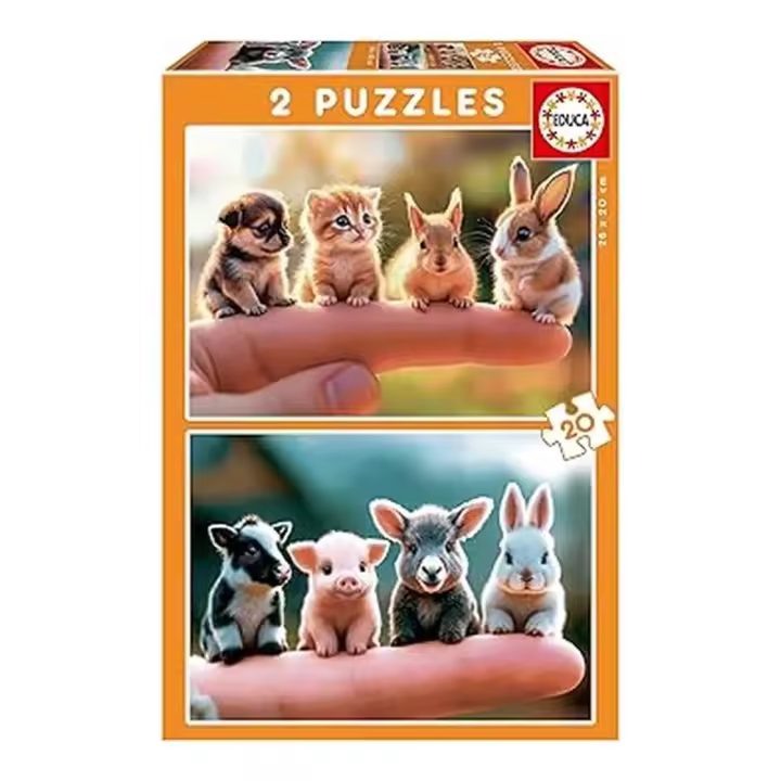 Educa Set de Puzzles Infantiles Bebés Animales 2x20 Piezas 20221 - 1