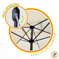 Aktive 53879 - Sombrilla rectangular para balcón, Parasol terraza, Sombrilla rectangular, Sombrilla terraza jardín, 200x120 cm, color crema, mástil aluminio CALIDAD DE CONFIANZA OFICIAL GARANTIZADO - details 4